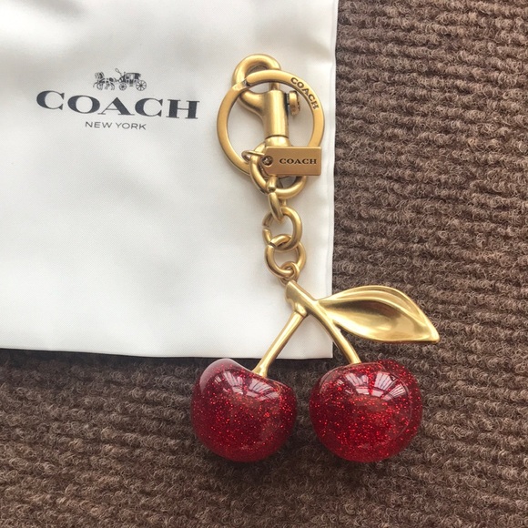 Coach Accessories - Coach Gold-Tone Logo Keychain with Tag Charm